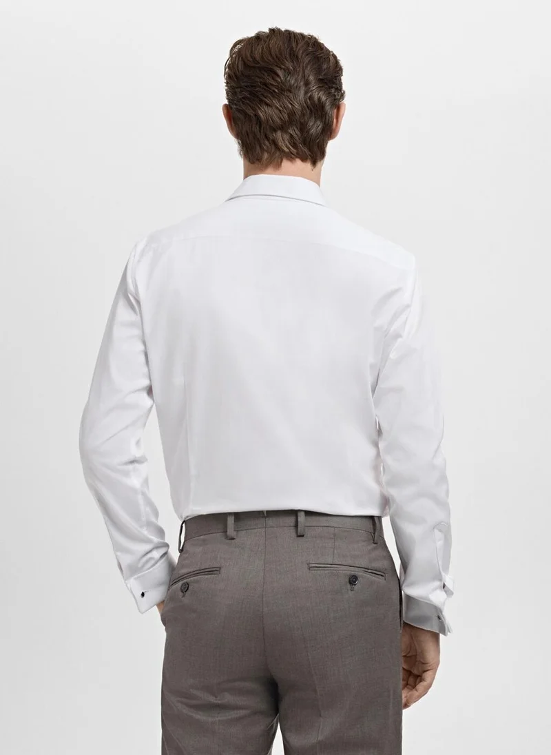 Mango Man Slim-fit twill fabric suit with shirt cufflinks